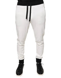 Dolce & Gabbana White Cotton Slim Men Jogger Sweatpants Pants by Dolce & Gabbana