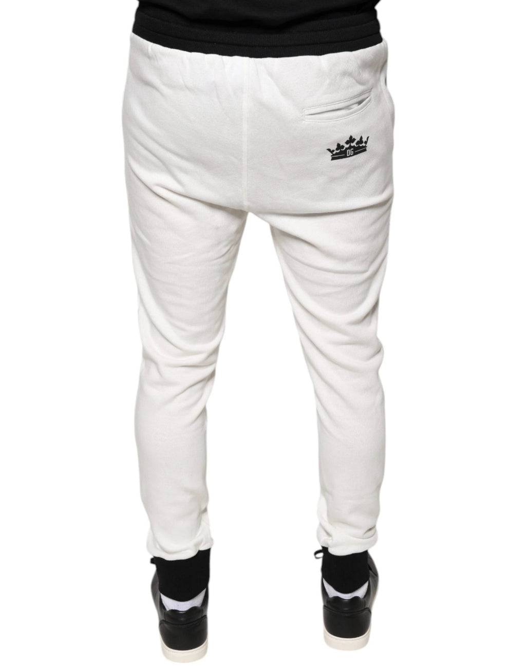 Dolce & Gabbana White Cotton Slim Men Jogger Sweatpants Pants by Dolce & Gabbana