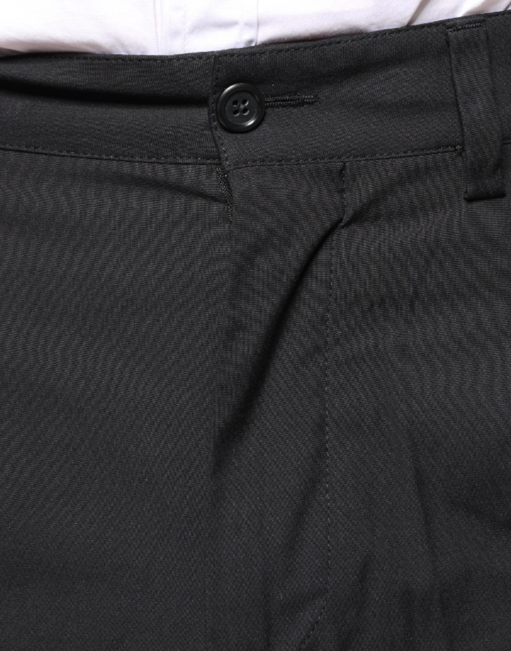 Dolce & Gabbana Black Crown Cotton Dress Pants by Dolce & Gabbana