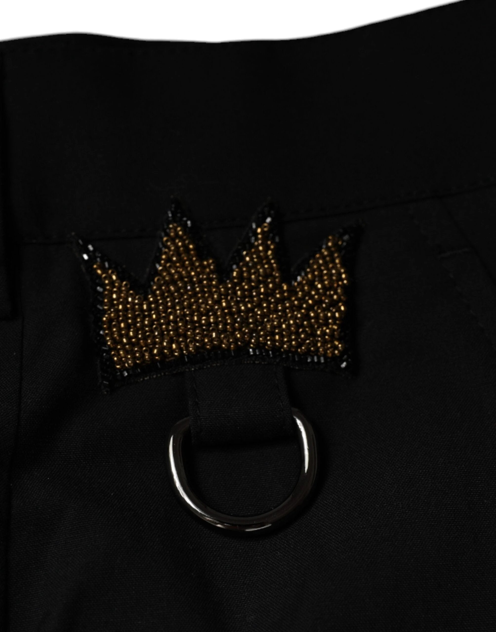 Dolce & Gabbana Black Crown Cotton Dress Pants by Dolce & Gabbana