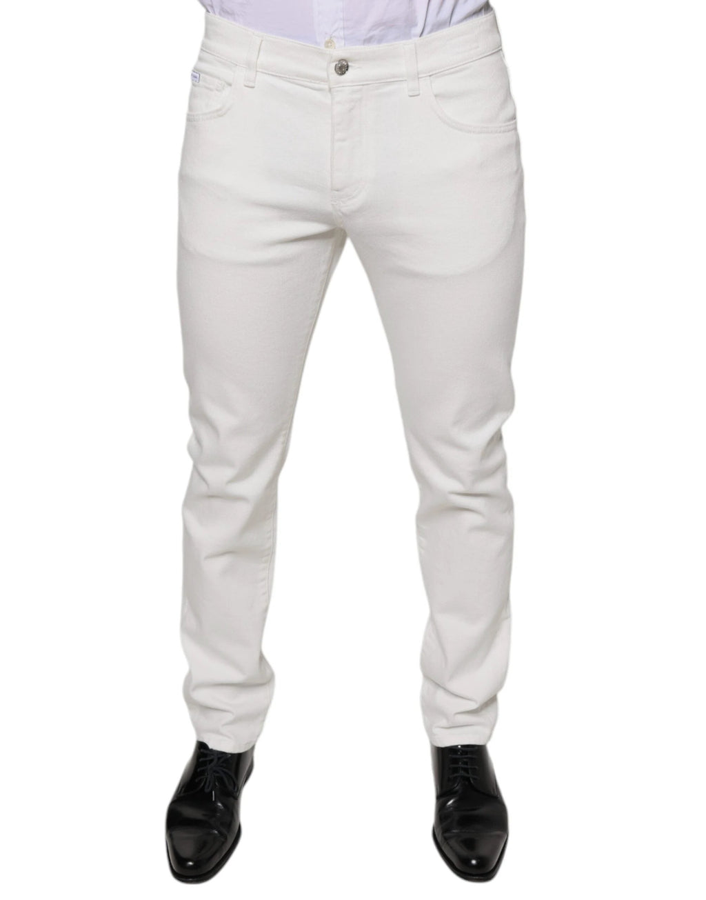 Dolce & Gabbana White Cotton Skinny Slim Men Denim Jeans by Dolce & Gabbana