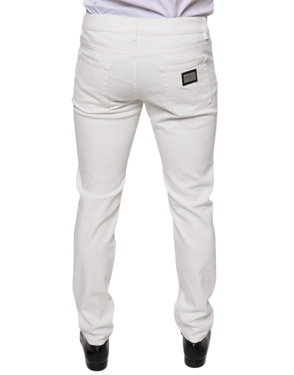 Dolce & Gabbana White Cotton Skinny Slim Men Denim Jeans by Dolce & Gabbana