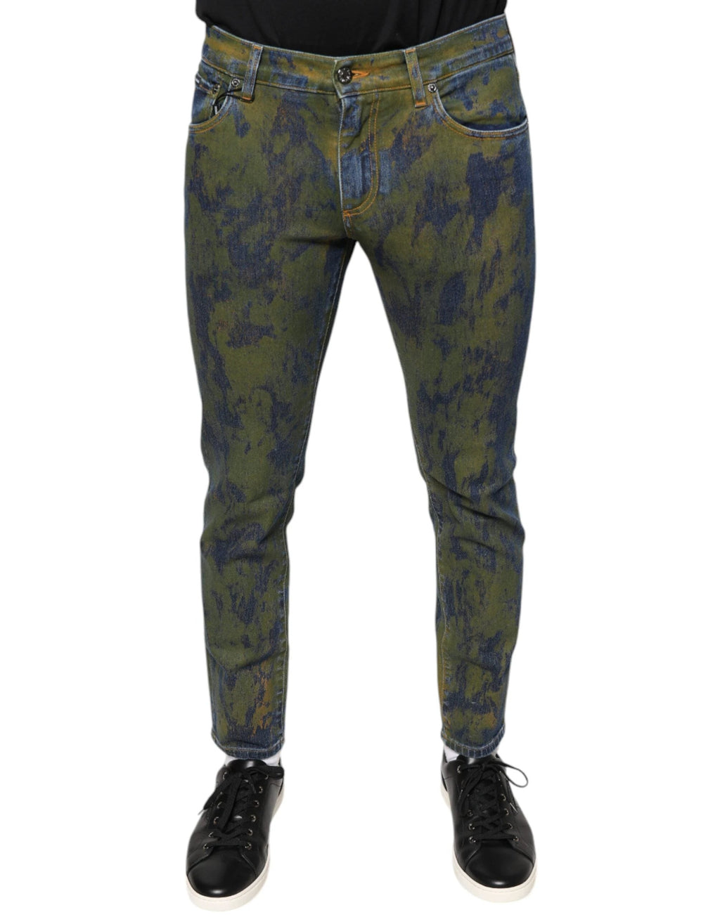 Dolce & Gabbana Blue Cotton Dye Slim Fit Men Denim Jeans by Dolce & Gabbana
