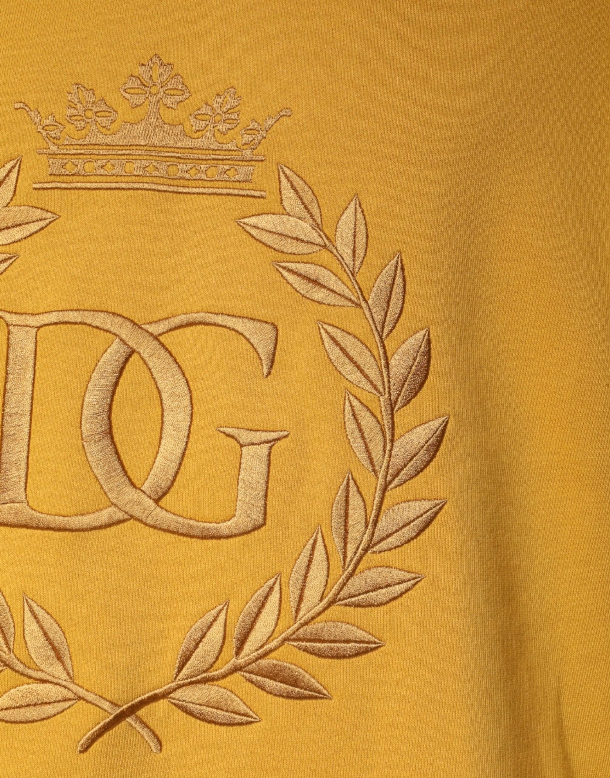 Dolce & Gabbana Mustard DG Hooded Men Sweatshirt Sweater by Dolce & Gabbana