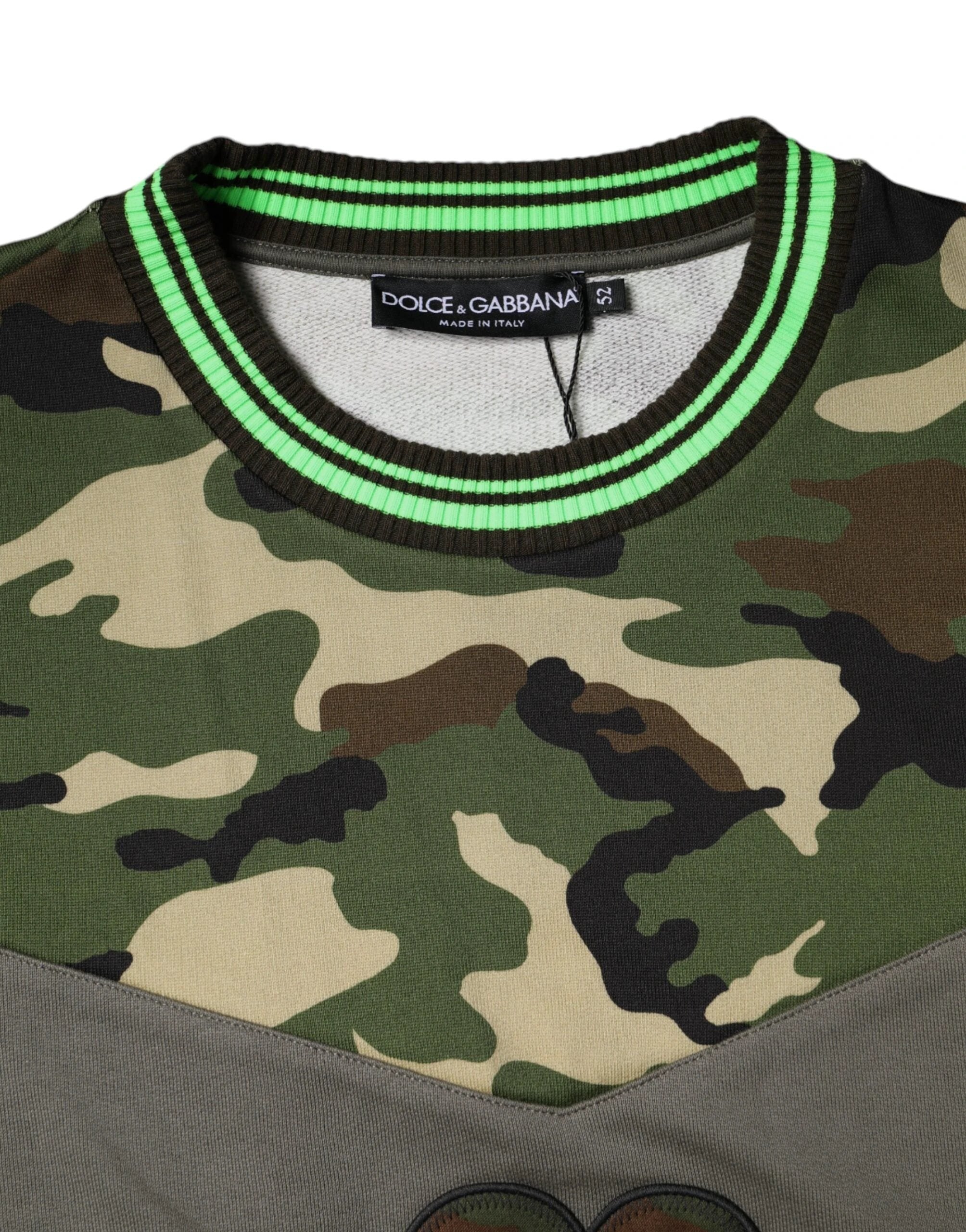Dolce & Gabbana Multicolor Camouflage Sweatshirt Sweater by Dolce & Gabbana