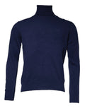 Dolce & Gabbana Blue Wool Knit Turtleneck Pullover Sweater by Dolce & Gabbana