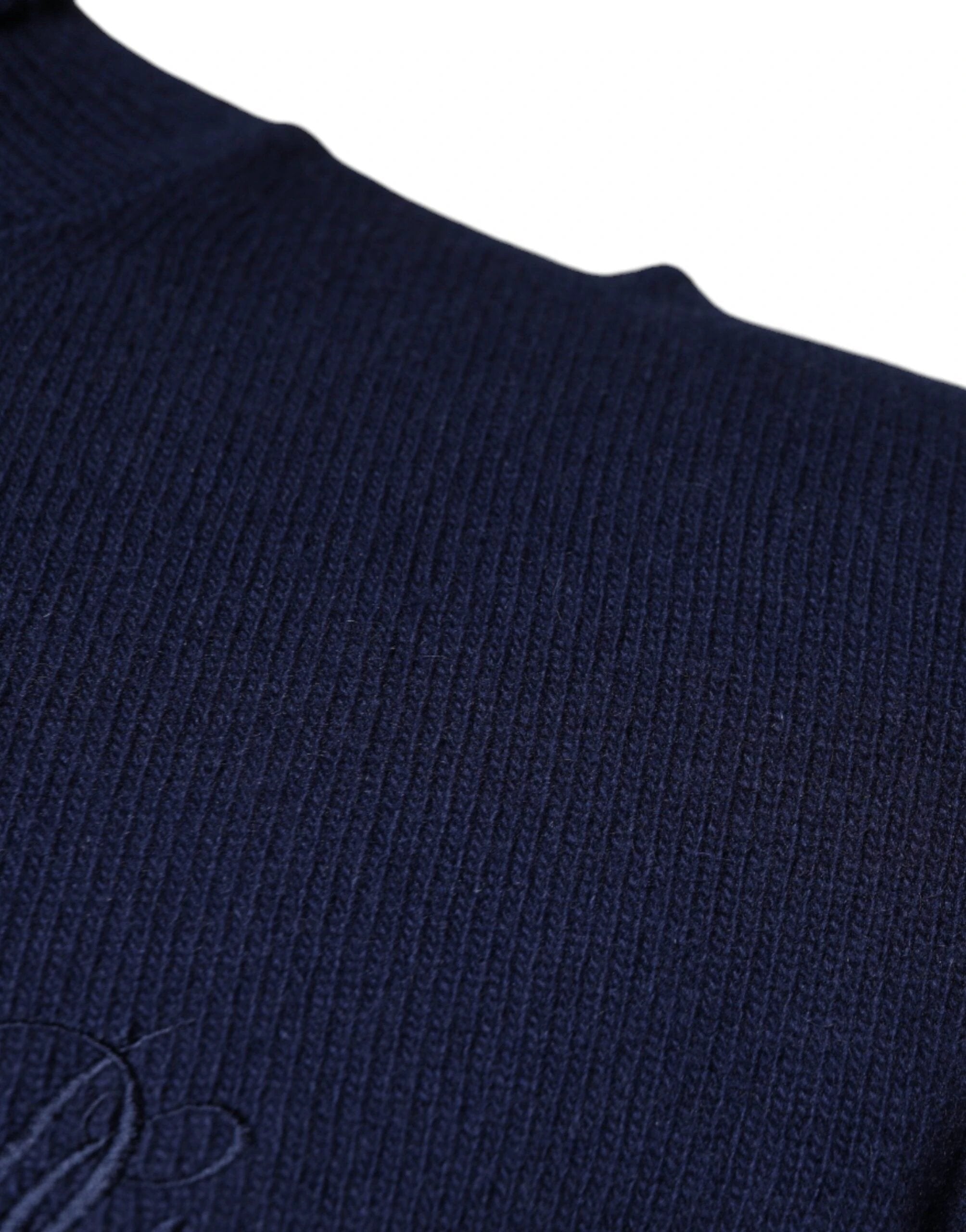 Dolce & Gabbana Blue Wool Knit Turtleneck Pullover Sweater by Dolce & Gabbana