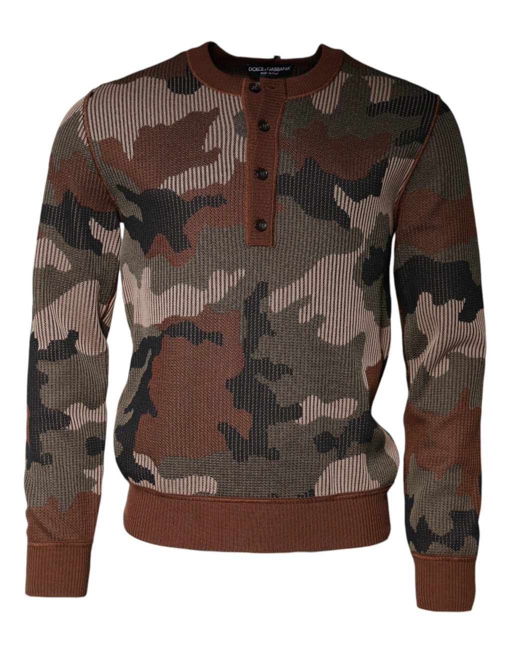 Dolce & Gabbana Multicolor Camouflage Men Pullover Sweater by Dolce & Gabbana