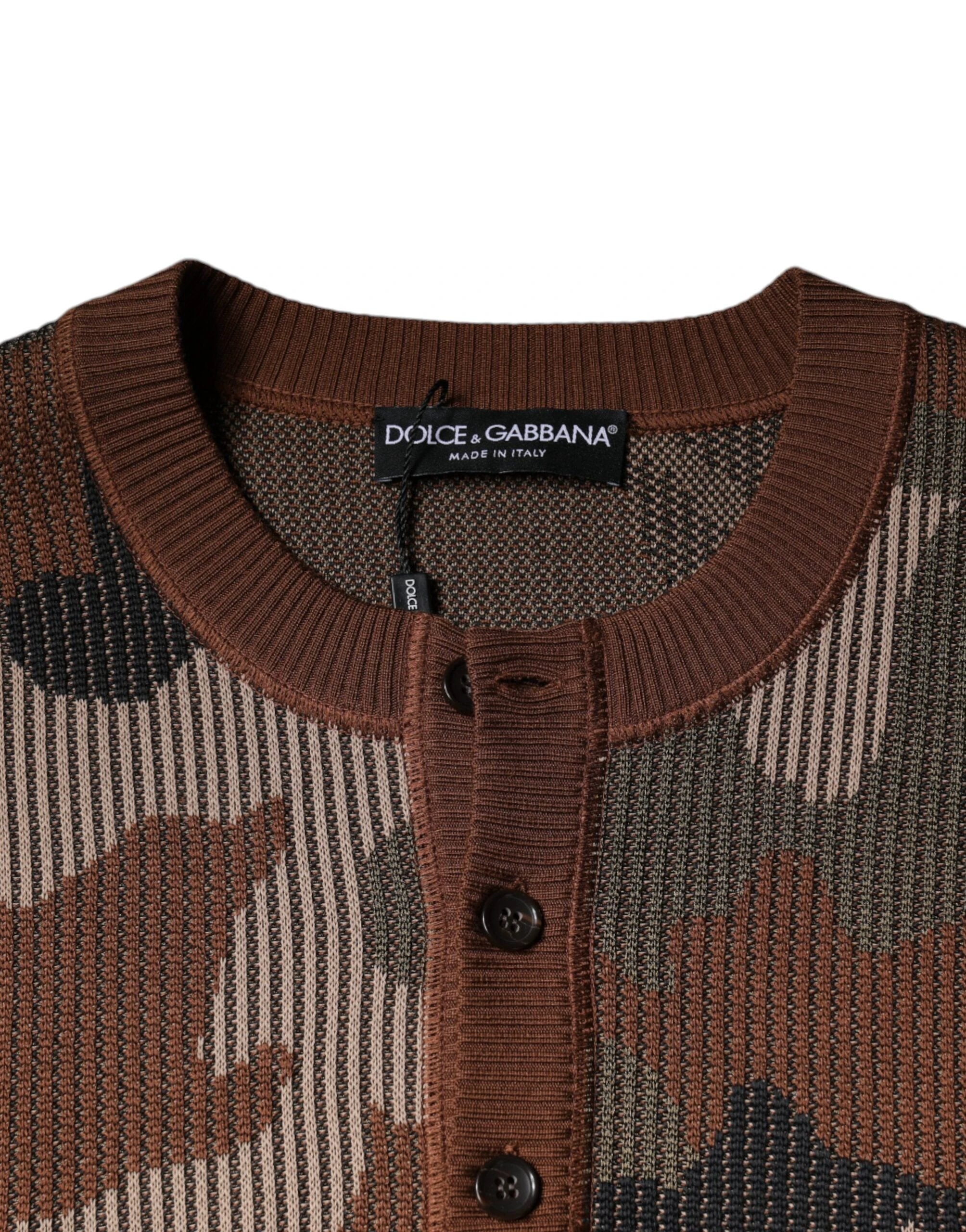 Dolce & Gabbana Multicolor Camouflage Men Pullover Sweater by Dolce & Gabbana