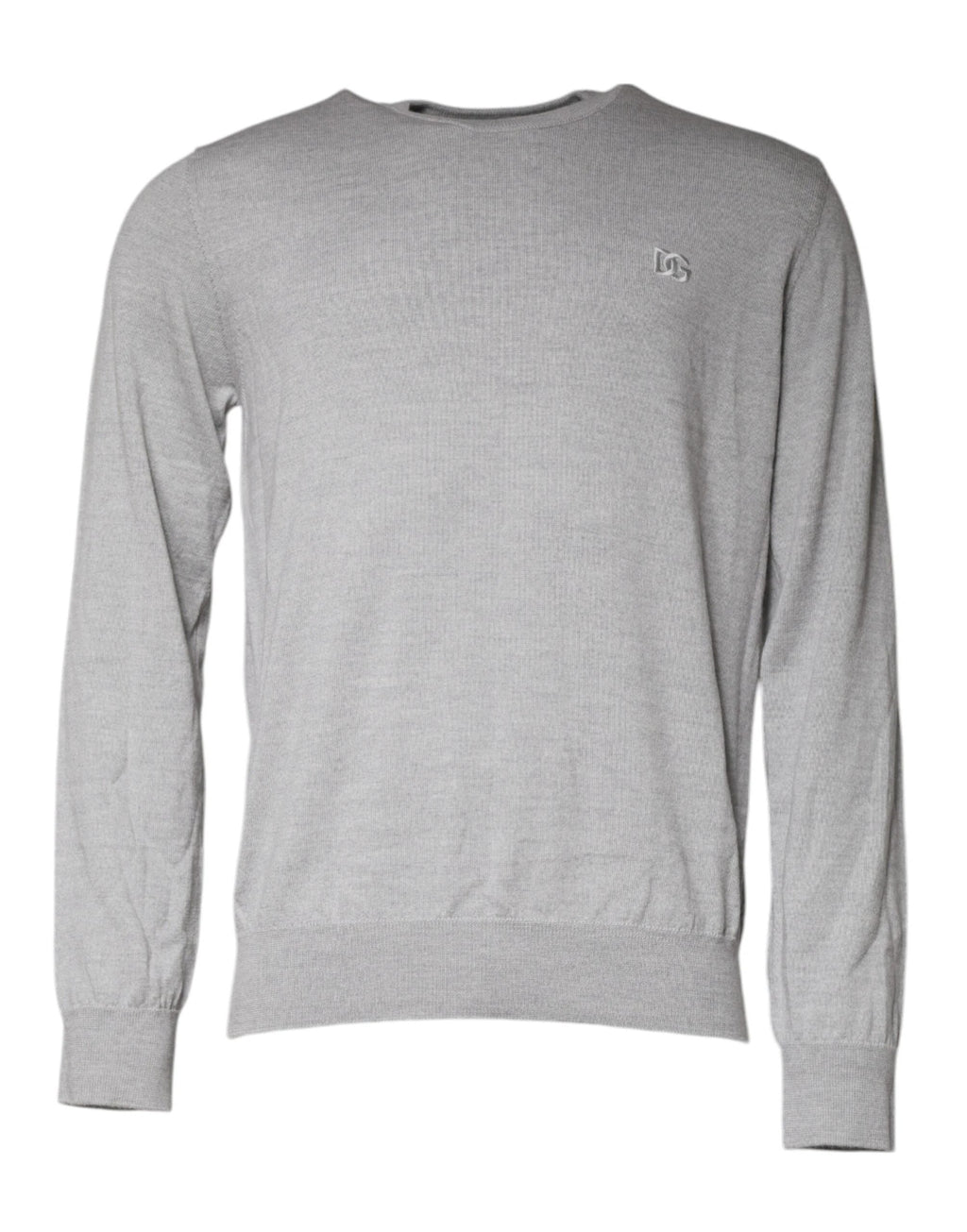 Dolce & Gabbana Light Gray Wool Crew Neck Pullover Sweater by Dolce & Gabbana