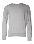 Dolce & Gabbana Light Gray Wool Crew Neck Pullover Sweater by Dolce & Gabbana