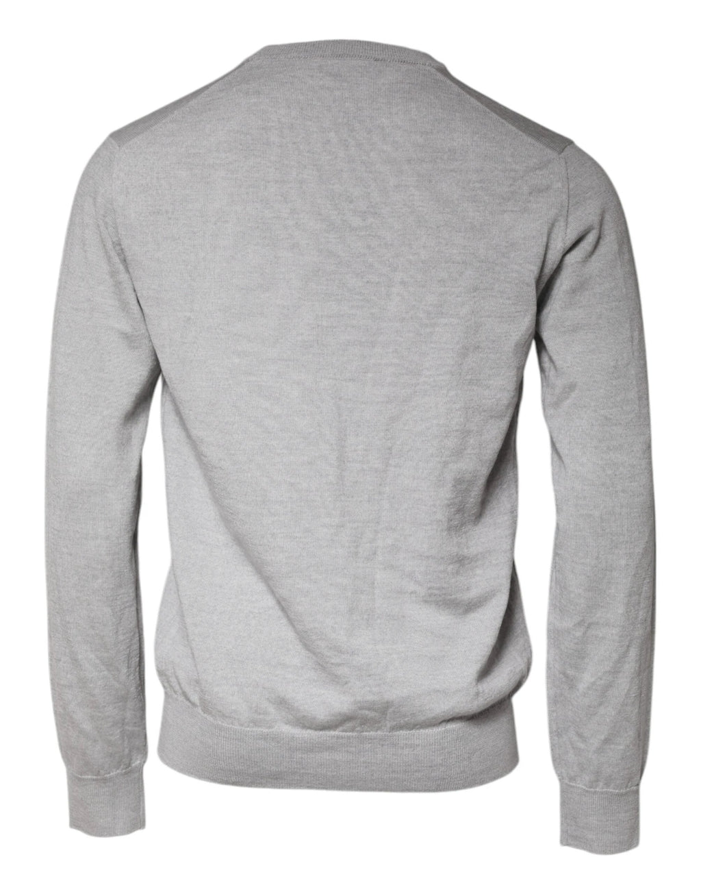Dolce & Gabbana Light Gray Wool Crew Neck Pullover Sweater by Dolce & Gabbana