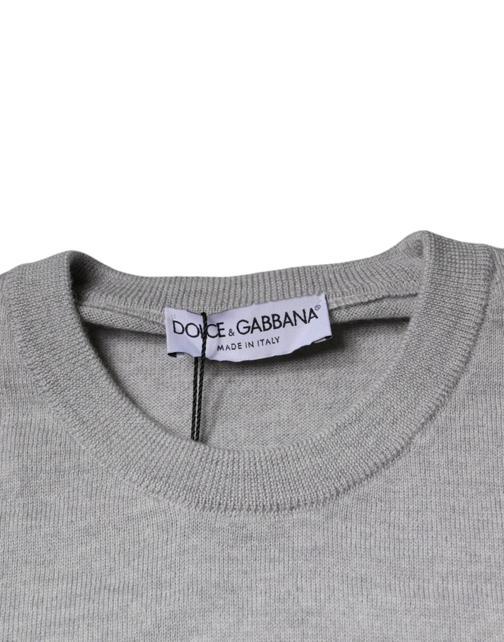 Dolce & Gabbana Light Gray Wool Crew Neck Pullover Sweater by Dolce & Gabbana