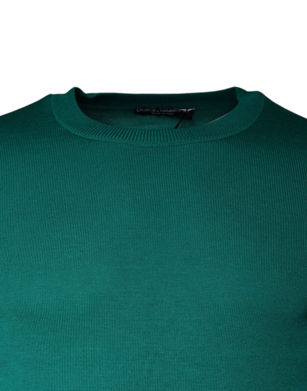Dolce & Gabbana Green Wool Knit Crew Neck Pullover Sweater by Dolce & Gabbana