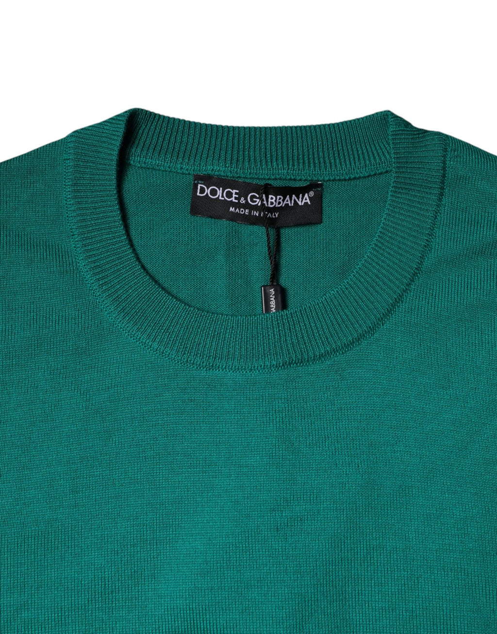 Dolce & Gabbana Green Wool Knit Crew Neck Pullover Sweater by Dolce & Gabbana