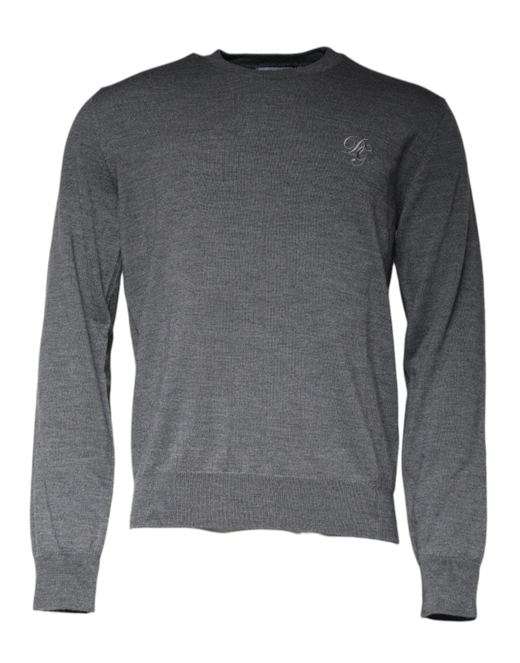 Dolce & Gabbana Dark Gray Wool Crew Neck Pullover Sweater by Dolce & Gabbana