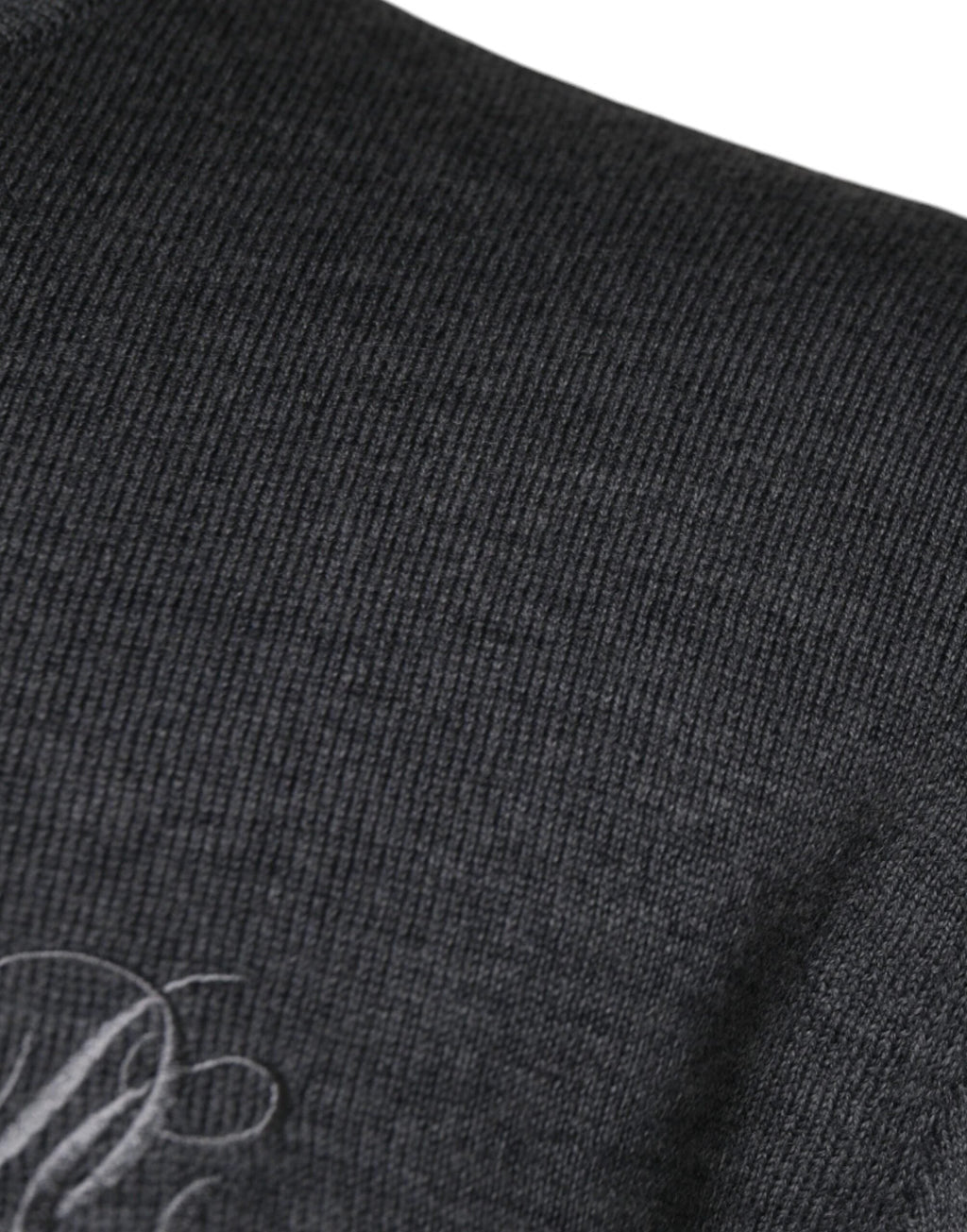 Dolce & Gabbana Dark Gray Wool Crew Neck Pullover Sweater by Dolce & Gabbana