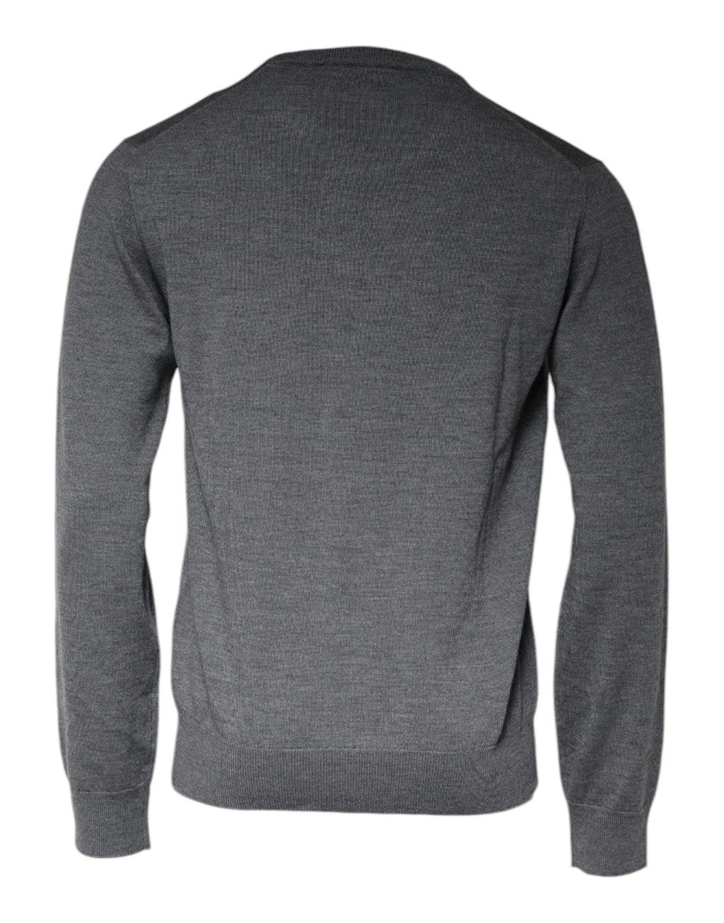 Dolce & Gabbana Dark Gray Wool Crew Neck Pullover Sweater by Dolce & Gabbana