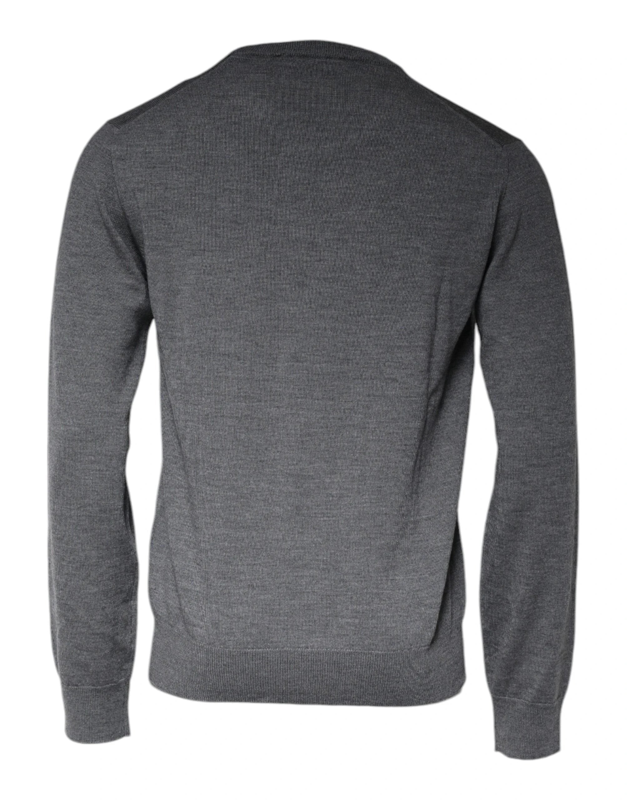 Dolce & Gabbana Dark Gray Wool Crew Neck Pullover Sweater by Dolce & Gabbana