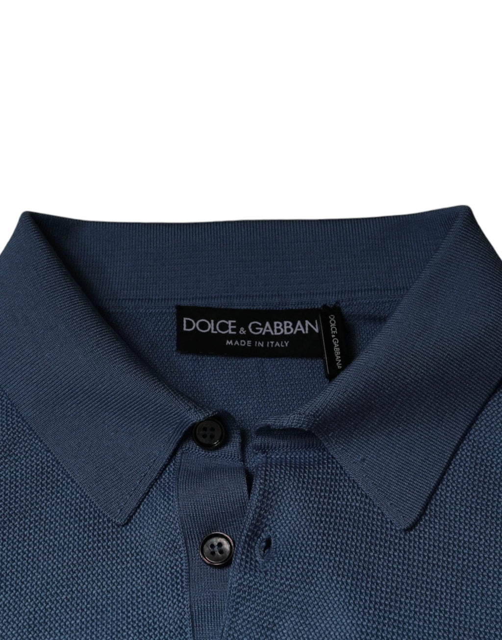 Dolce & Gabbana Sky Blue Silk Collared Men Pullover Sweater by Dolce & Gabbana