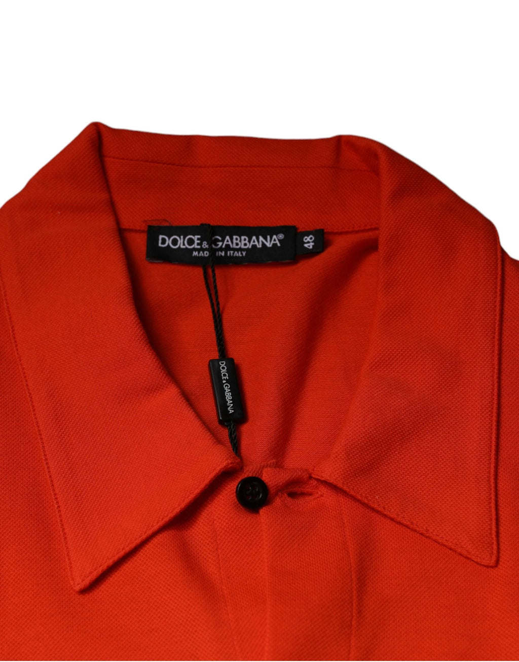 Dolce & Gabbana Orange Cotton Button Down Casual Polo Shirt by Dolce & Gabbana