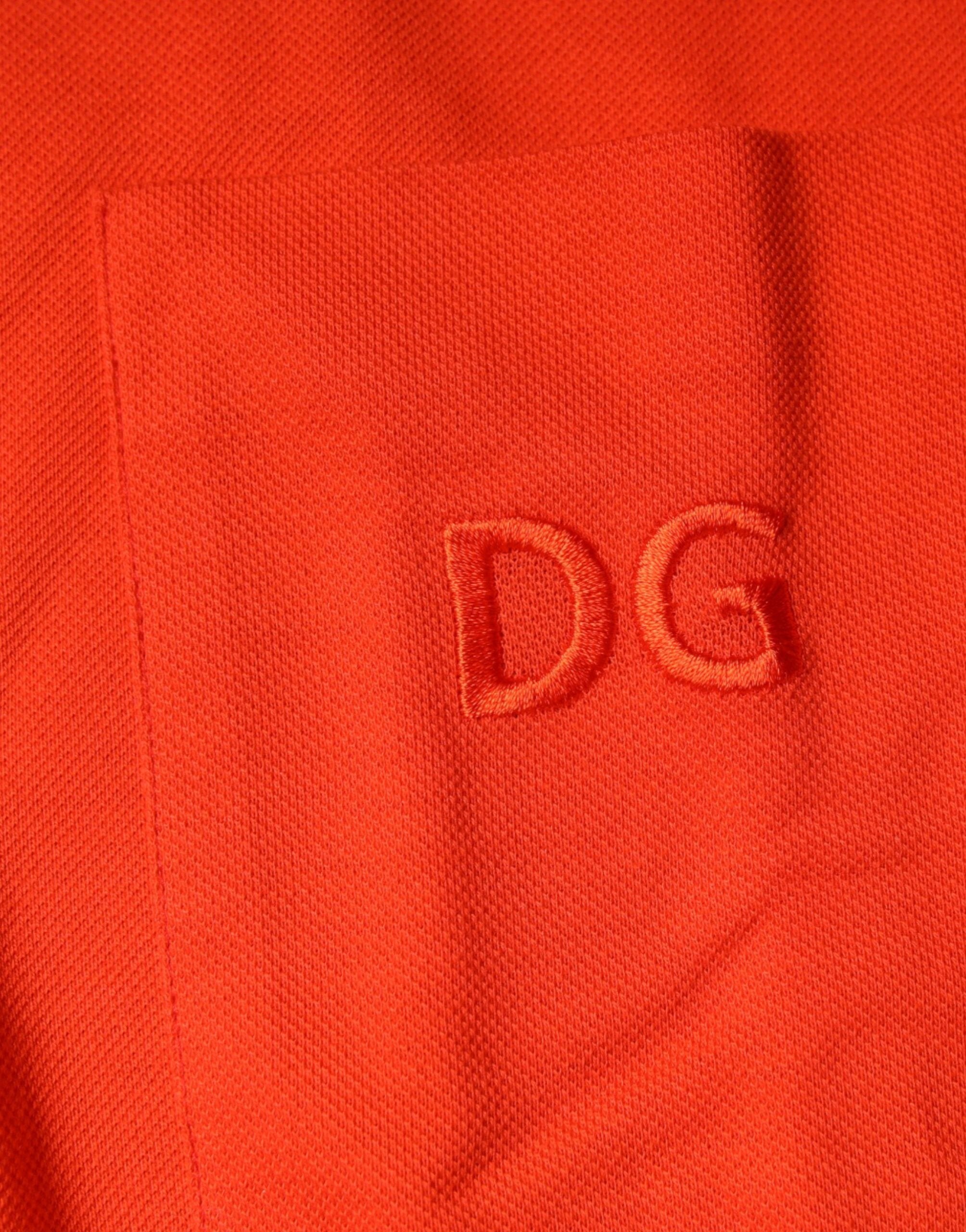 Dolce & Gabbana Orange Cotton Button Down Casual Polo Shirt by Dolce & Gabbana