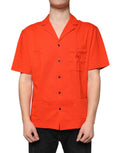 Dolce & Gabbana Orange Cotton Button Down Casual Polo Shirt by Dolce & Gabbana