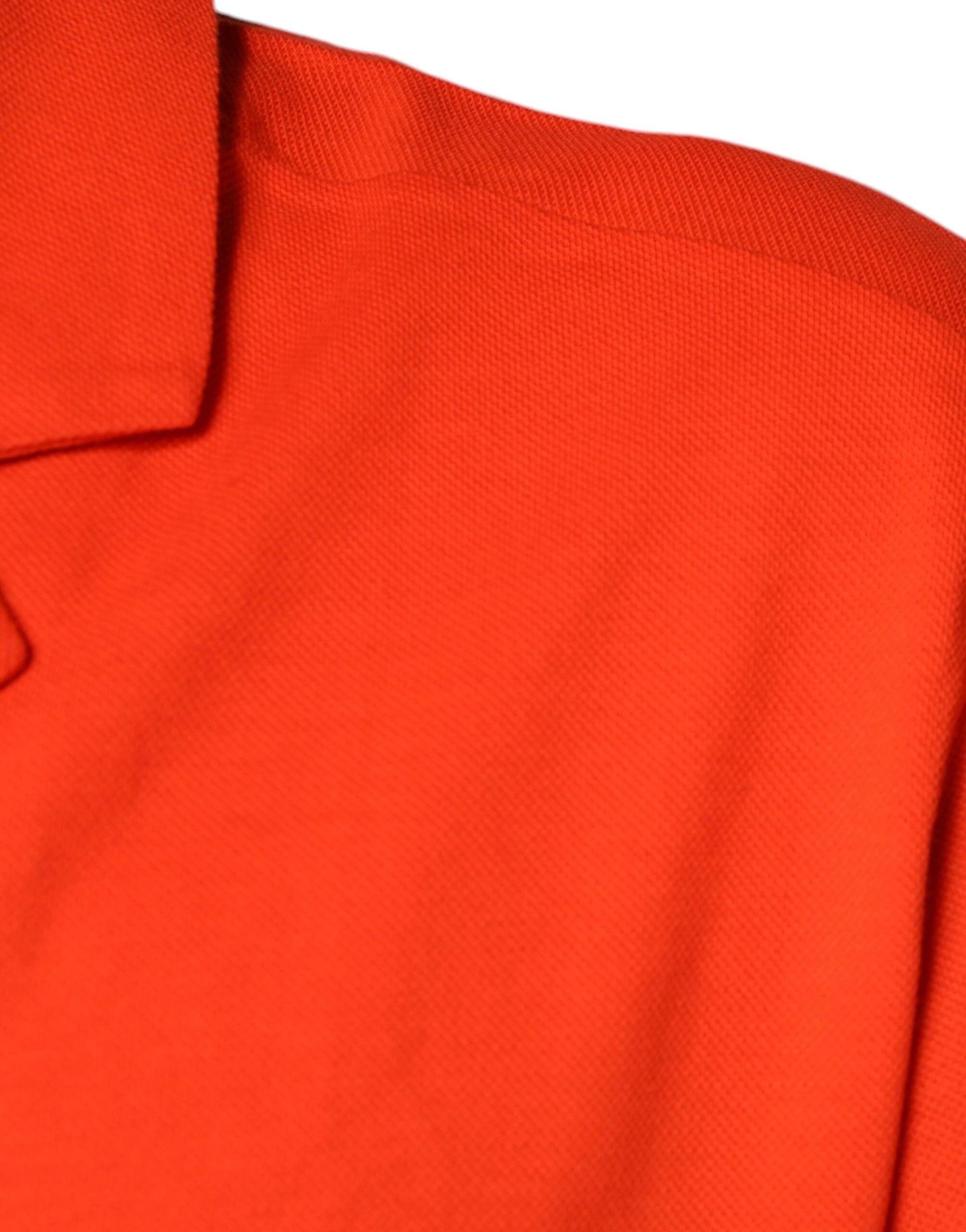 Dolce & Gabbana Orange Cotton Button Down Casual Polo Shirt by Dolce & Gabbana