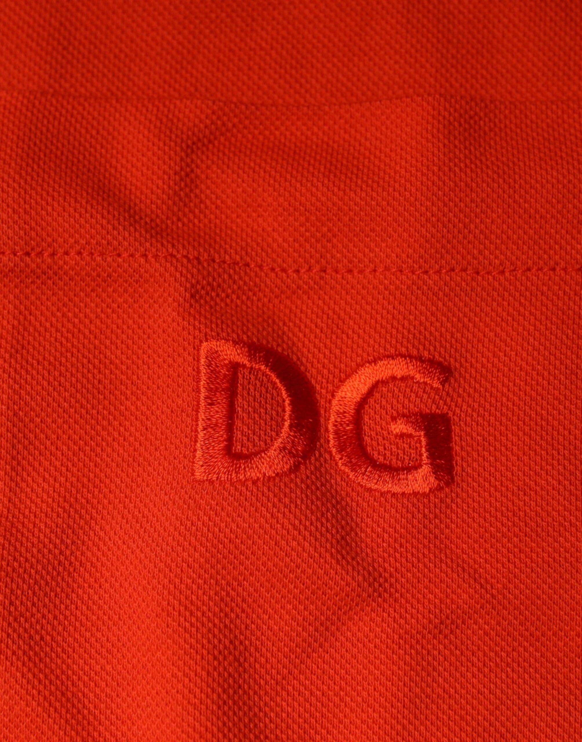 Dolce & Gabbana Orange Cotton Button Down Casual Polo Shirt by Dolce & Gabbana
