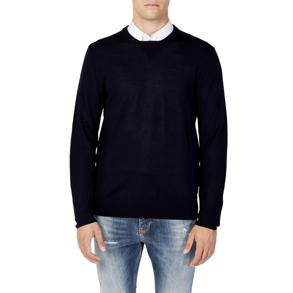 Armani Exchange Blue Wool Sweatshirt by Armani Exchange