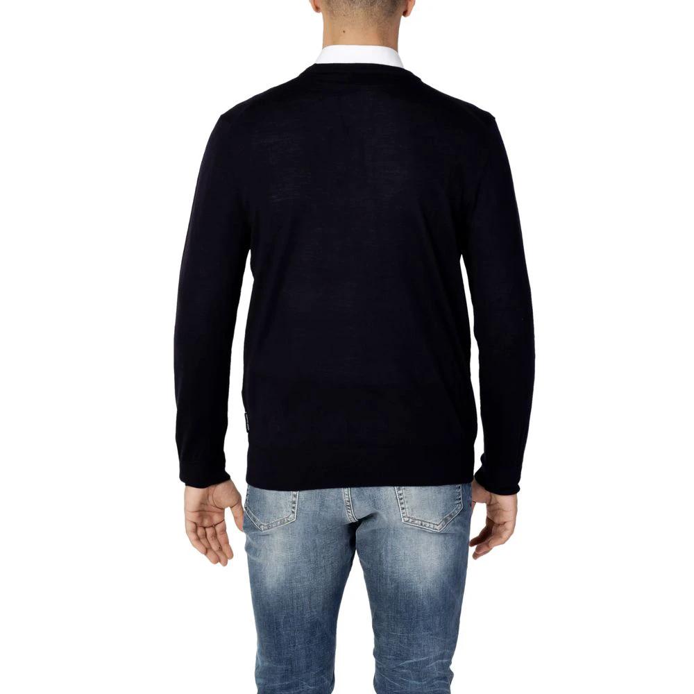 Armani Exchange Blue Wool Sweatshirt by Armani Exchange
