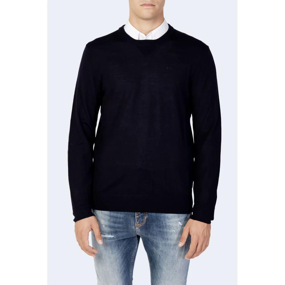 Armani Exchange Blue Wool Sweatshirt by Armani Exchange