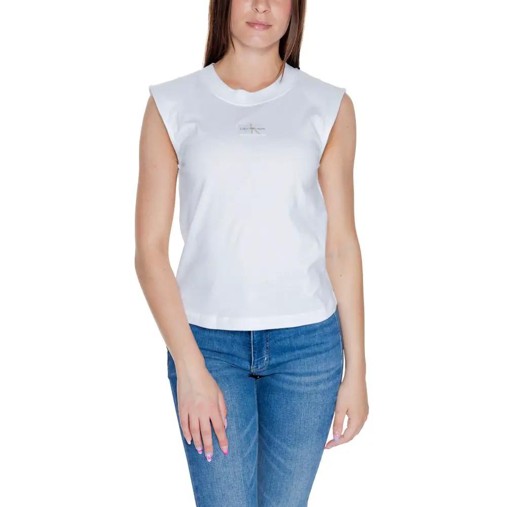 Calvin Klein Jeans White Cotton T-Shirt