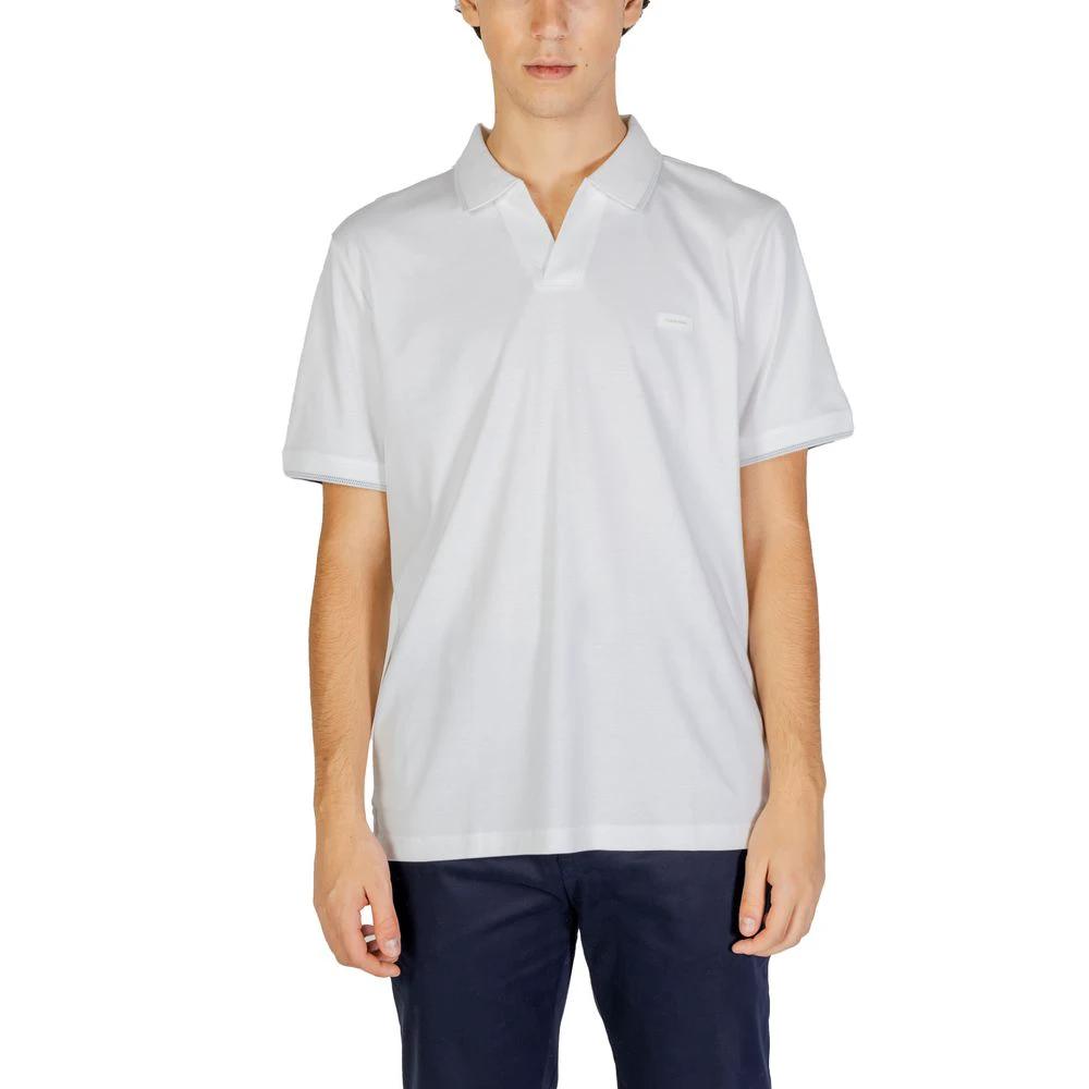 Calvin Klein Jeans White Cotton Polo Shirt by Calvin Klein Jeans