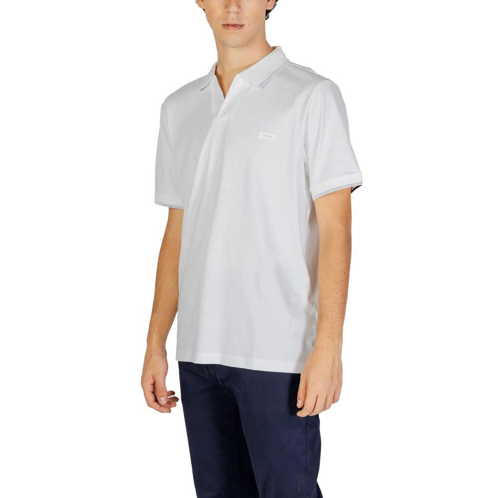 Calvin Klein Jeans White Cotton Polo Shirt by Calvin Klein Jeans