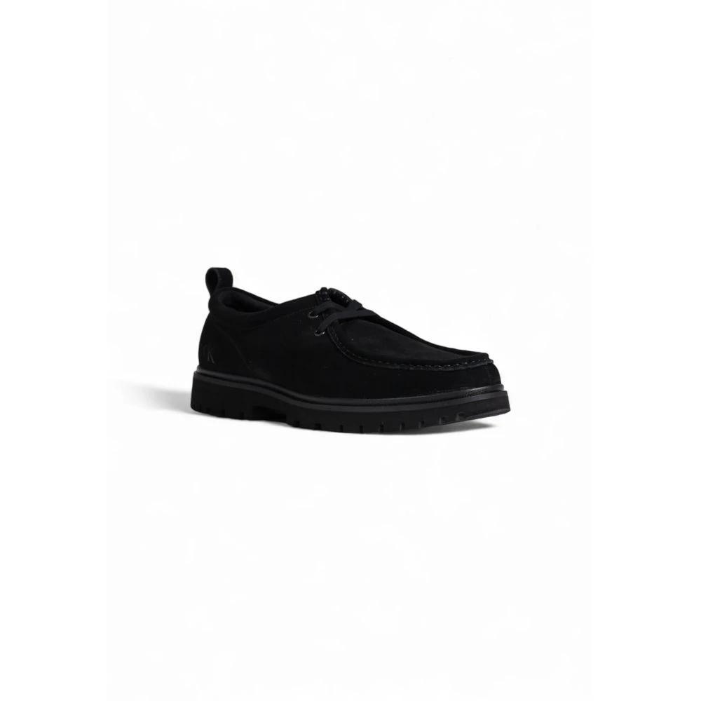 Calvin Klein Jeans Black Suede Leather Oxfords And Derbies by Calvin Klein Jeans