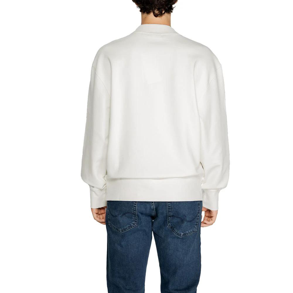 Calvin Klein Jeans White Recycled Cotton Sweatshirt by Calvin Klein Jeans