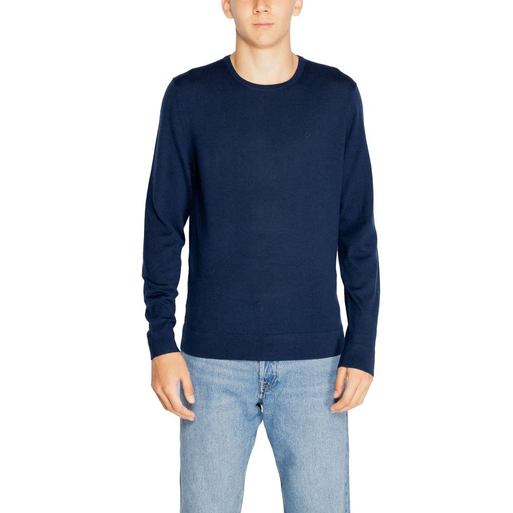 Calvin Klein Blue Recycled Wool Sweatshirt by Calvin Klein