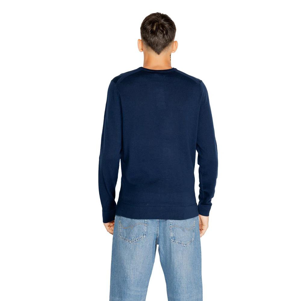 Calvin Klein Blue Recycled Wool Sweatshirt by Calvin Klein