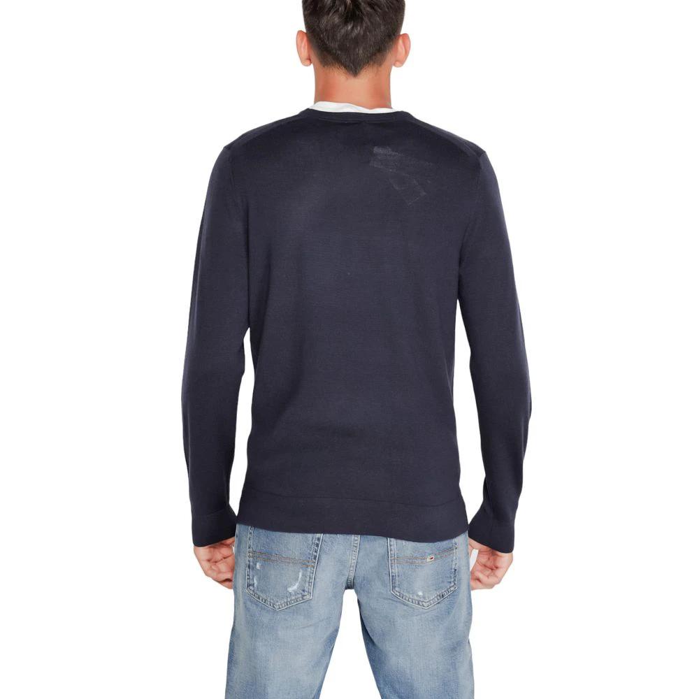 Calvin Klein Blue Recycled Wool Sweatshirt by Calvin Klein