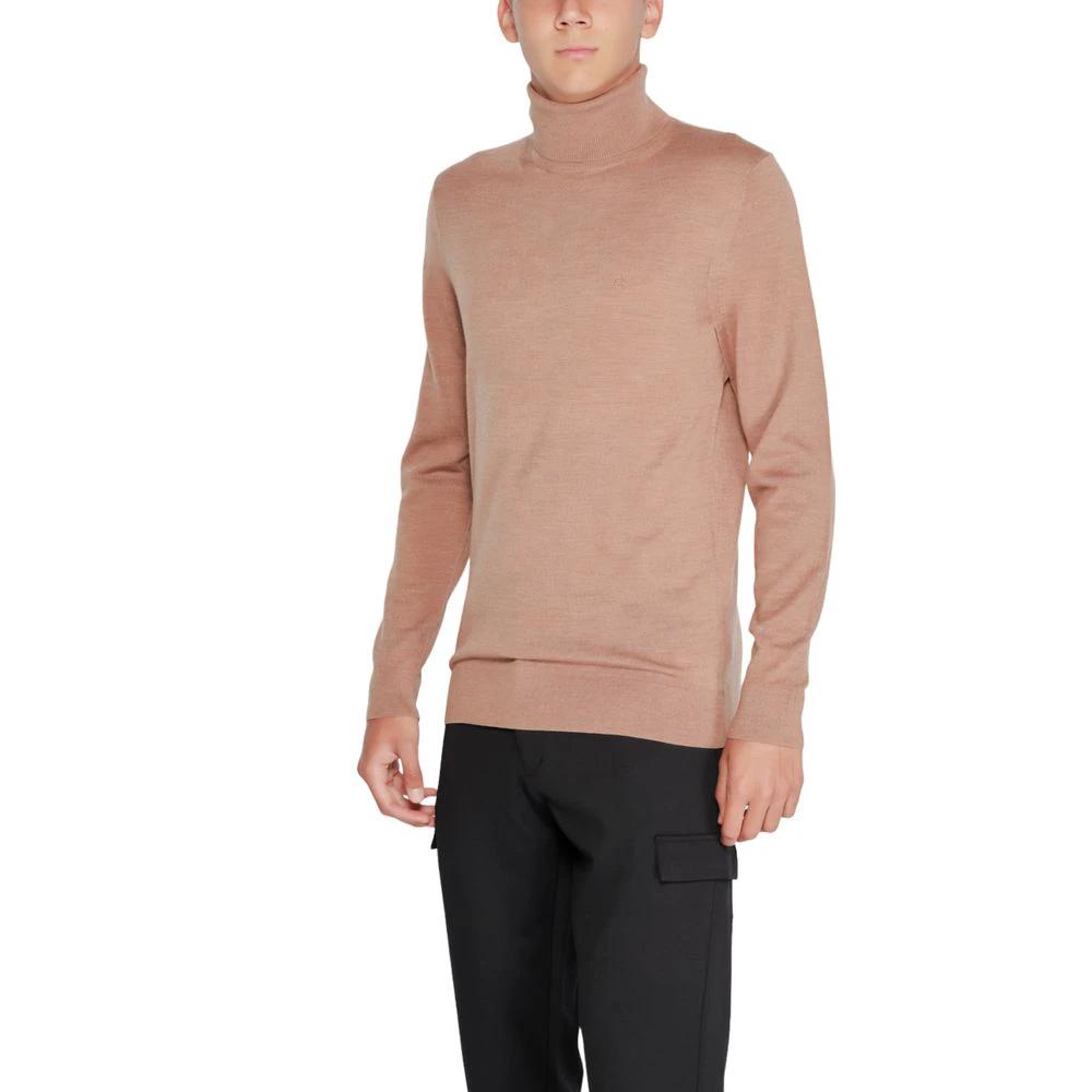 Calvin Klein Beige Wool Turtleneck by Calvin Klein