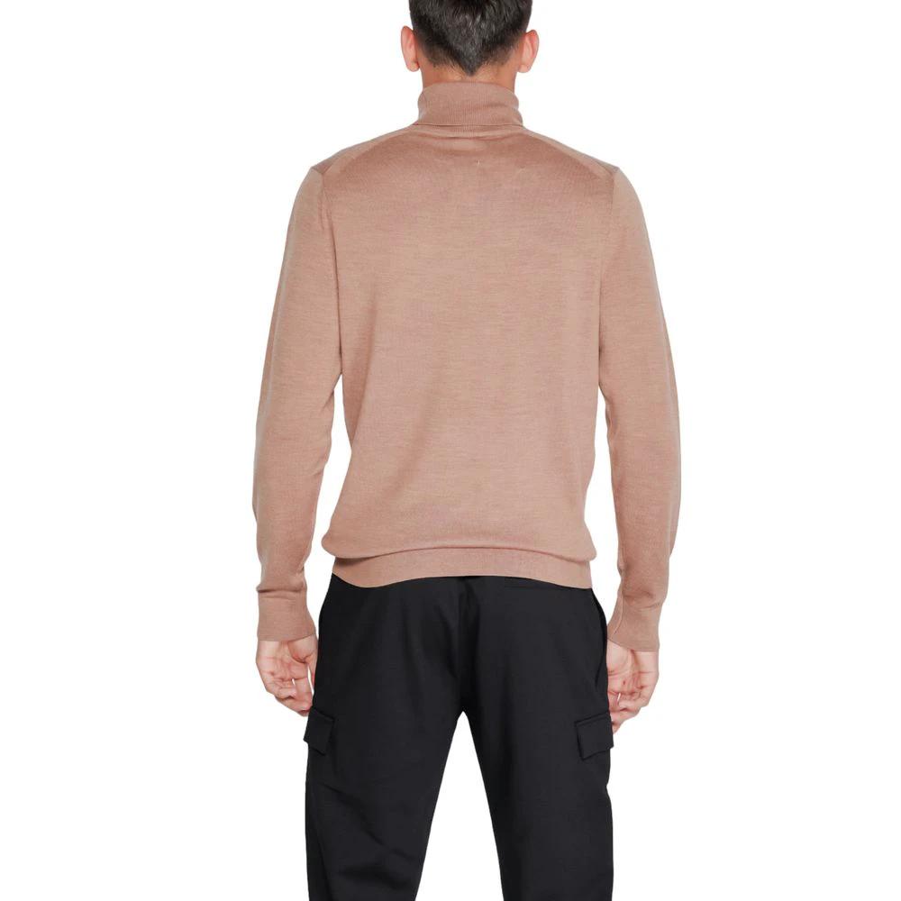 Calvin Klein Beige Wool Turtleneck by Calvin Klein