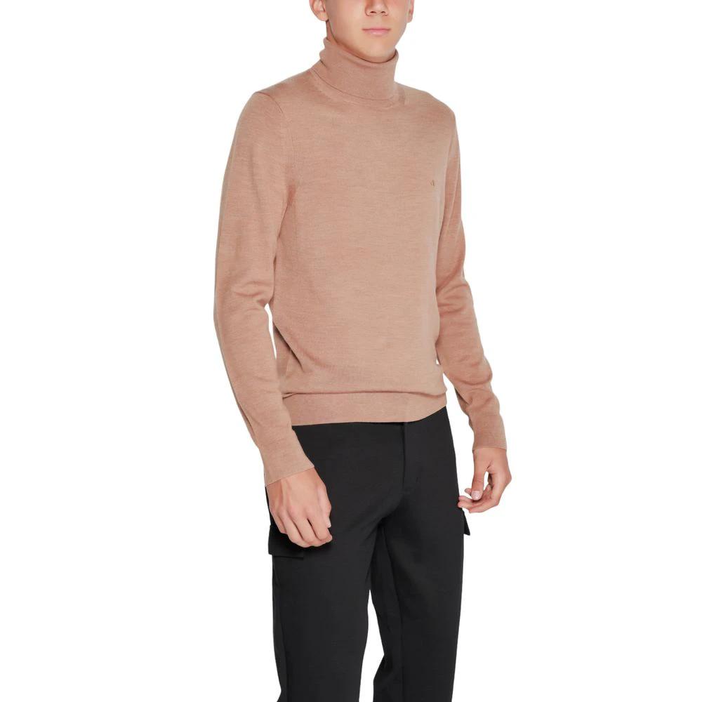Calvin Klein Beige Wool Turtleneck by Calvin Klein
