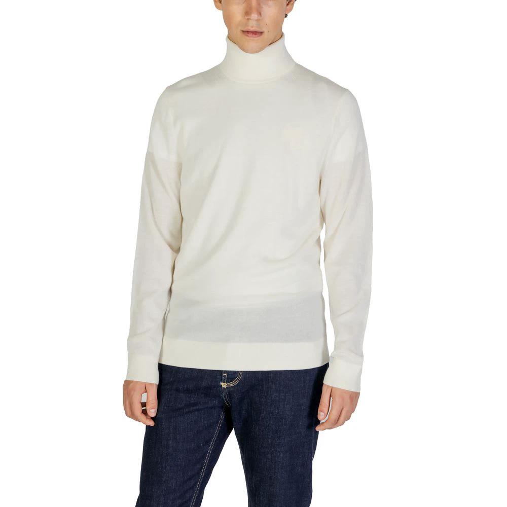 Calvin Klein Jeans Cream Wool Turtleneck by Calvin Klein Jeans