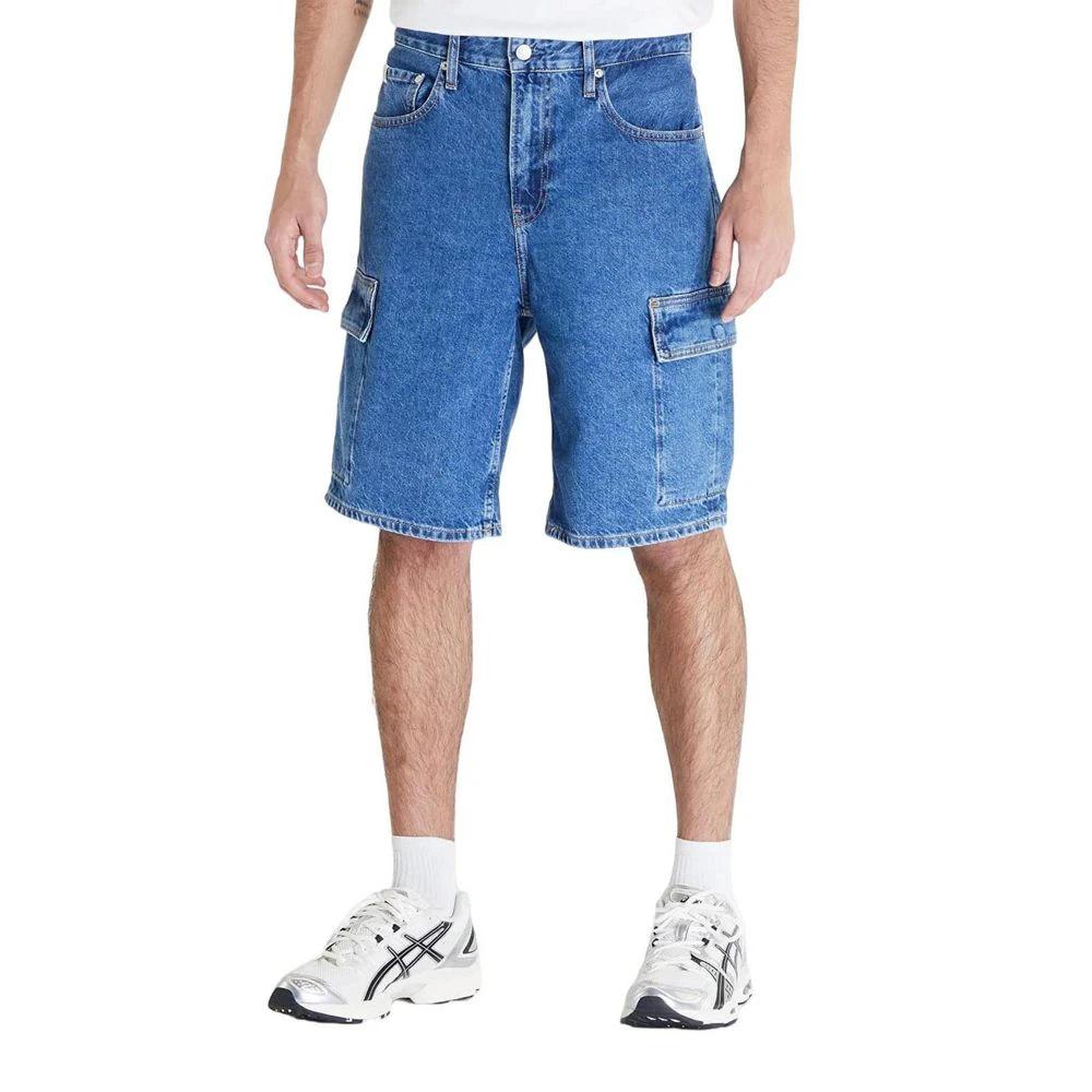 Calvin Klein Jeans Blue Cotton Bermuda Shorts by Calvin Klein Jeans