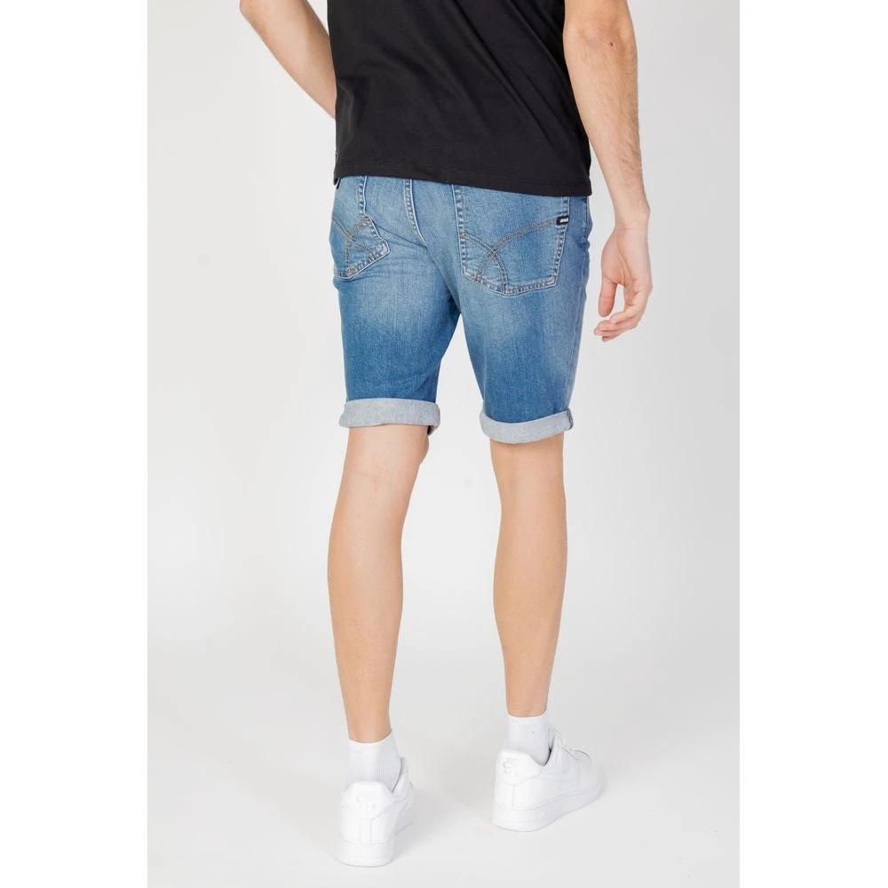 Gas Blue Cotton Bermuda Shorts by Gas