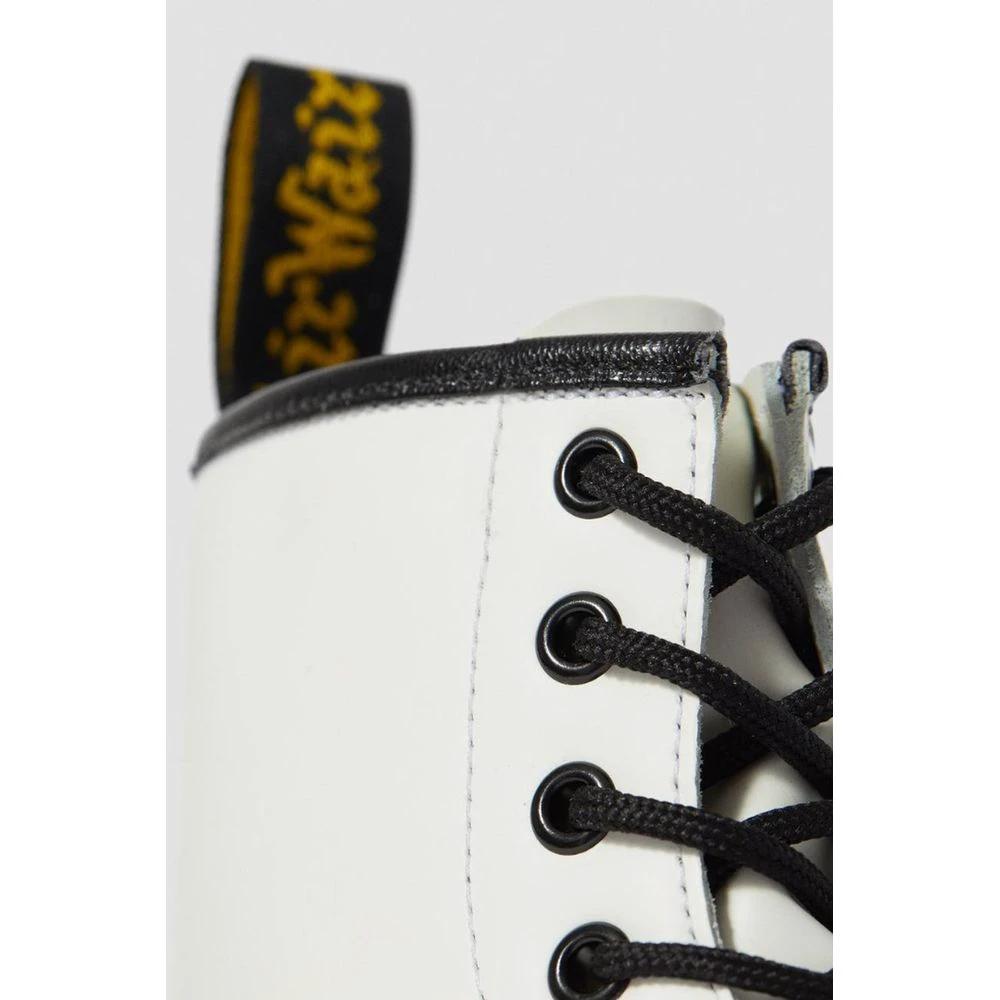 Dr. Martens White Leather Lace-Up Boots by Dr. Martens