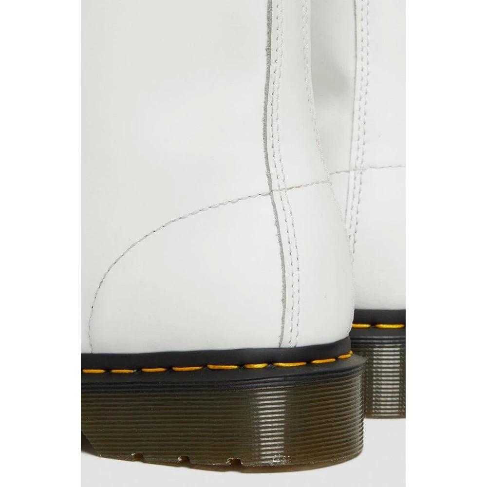 Dr. Martens White Leather Lace-Up Boots by Dr. Martens