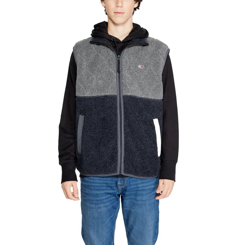 Tommy Hilfiger Jeans Black Recycled Polyester Sleveless Jacket by Tommy Hilfiger Jeans