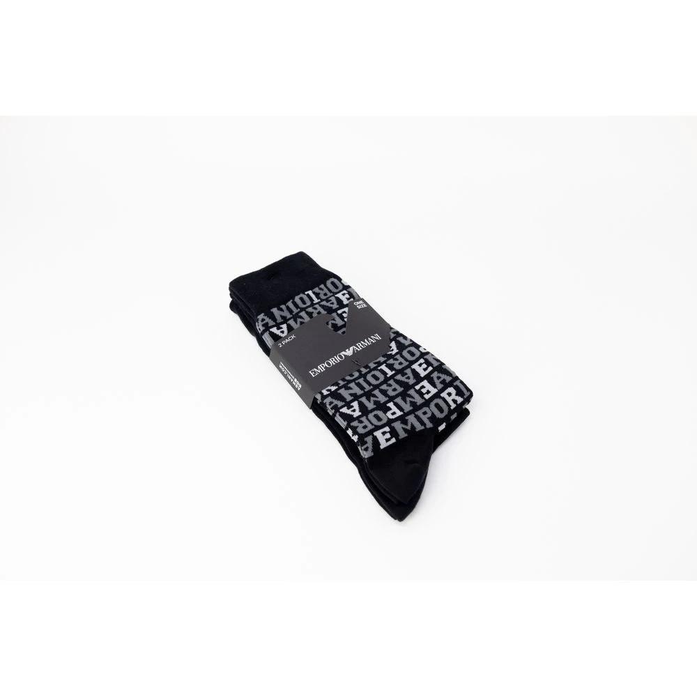 Emporio Armani Underwear Black Cotton Socks by Emporio Armani Underwear